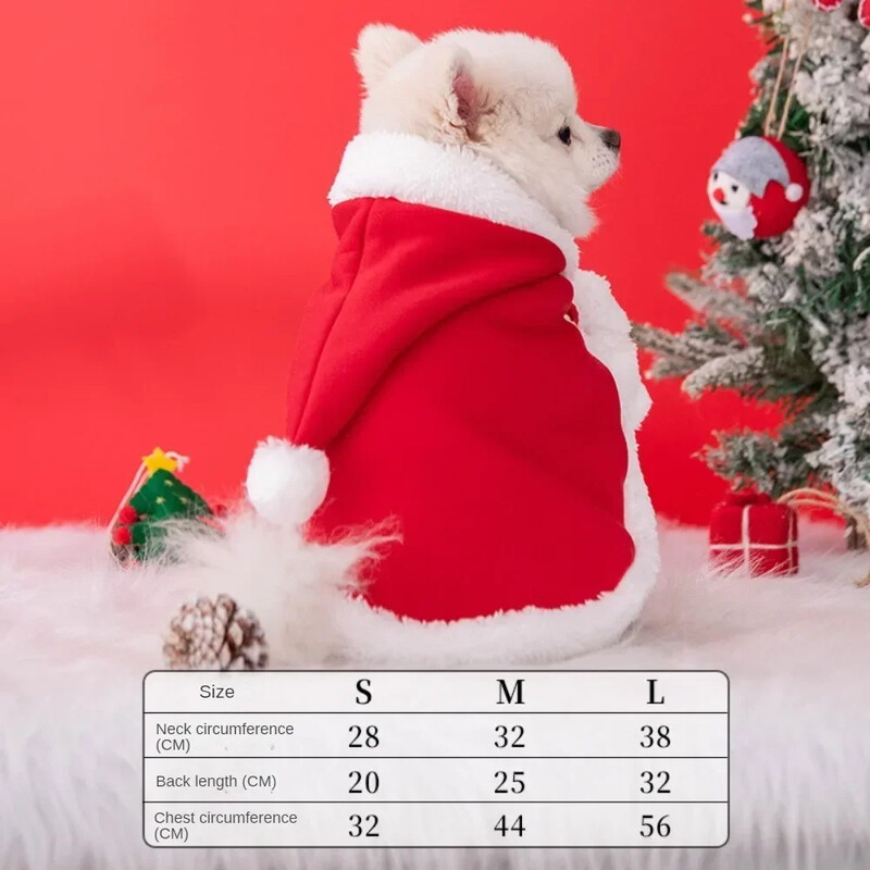 Kalėdiniai rūbai naminiams katėms Šilti šunų rūbai su gobtuvu Patogūs naminių gyvūnėlių drabužiai mažiems ir vidutiniams šunims katėms Mielas kačiukas šuniuko kepuraitė