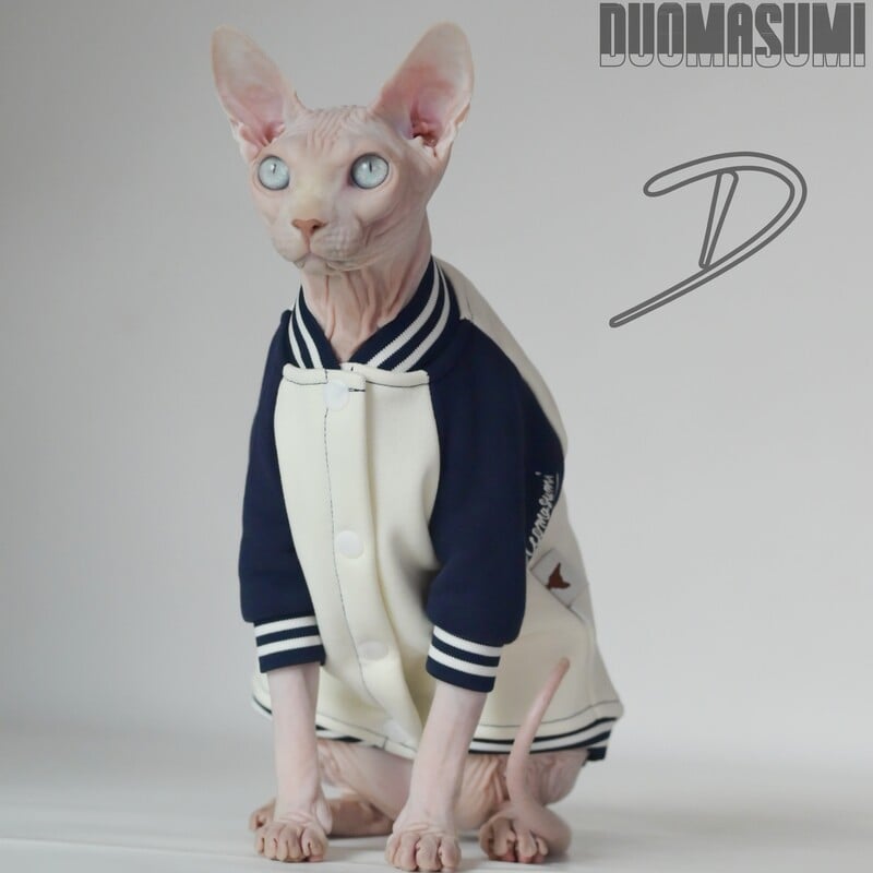 Itin minkšti kačių beisbolo marškinėliai žiemai su Sfinkso, Devono, Kornvalio ir kačiukų veislėmis