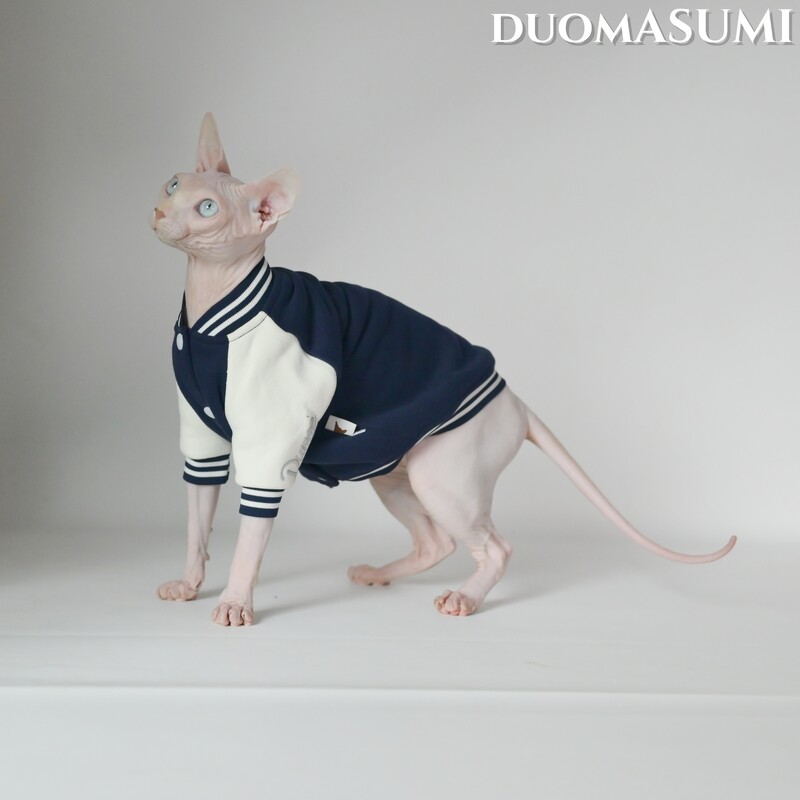 Itin minkšti kačių beisbolo marškinėliai žiemai su Sfinkso, Devono, Kornvalio ir kačiukų veislėmis