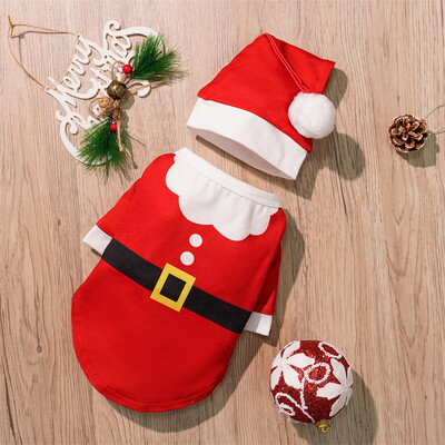 Rūbai katėms Kalėdų Senelio transformacijos apranga Rudens ir Žiemos katės džemperis Kalėdų naminių gyvūnėlių drabužiai ir reikmenys Kalėdų dovana