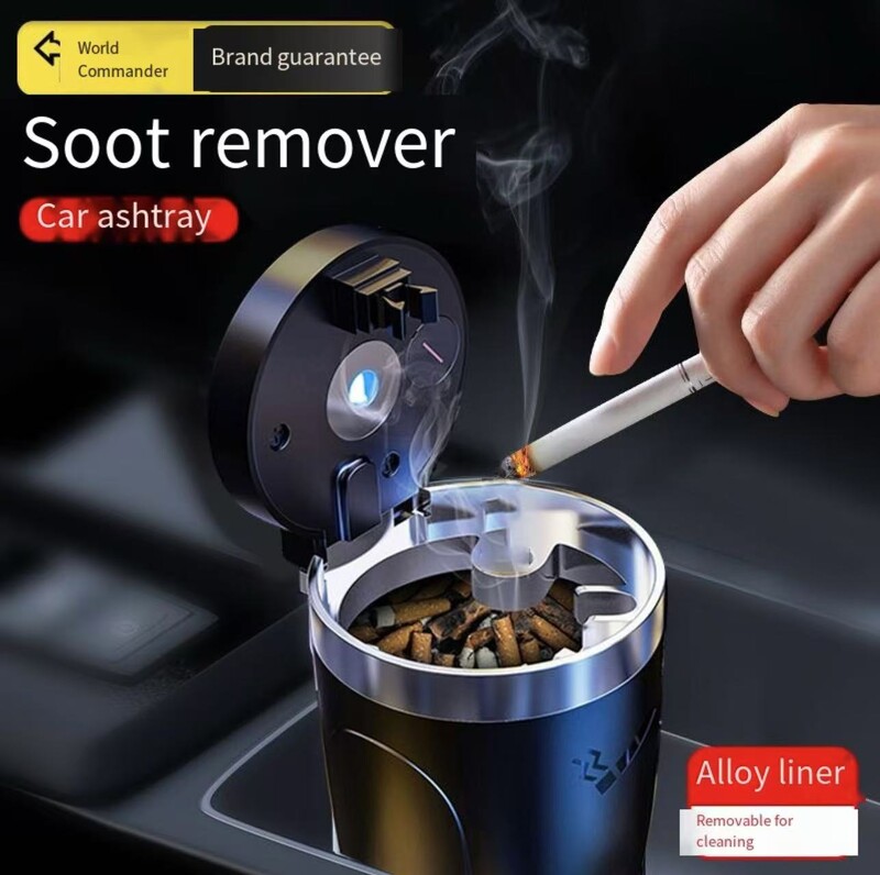 Shishuai auto pelnutrauks vīriešu auto salons īpašas radošas personības metāla daudzfunkcionāls pelnu trauks ar vāku ar gaismu