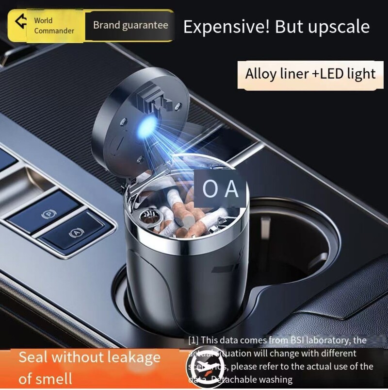 Shishuai auto pelnutrauks vīriešu auto salons īpašas radošas personības metāla daudzfunkcionāls pelnu trauks ar vāku ar gaismu