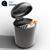 Scrumieră auto de vânzare la cald, portabilă nouă, cu capac, scrumieră auto multifuncțională, model din fibră de carbon