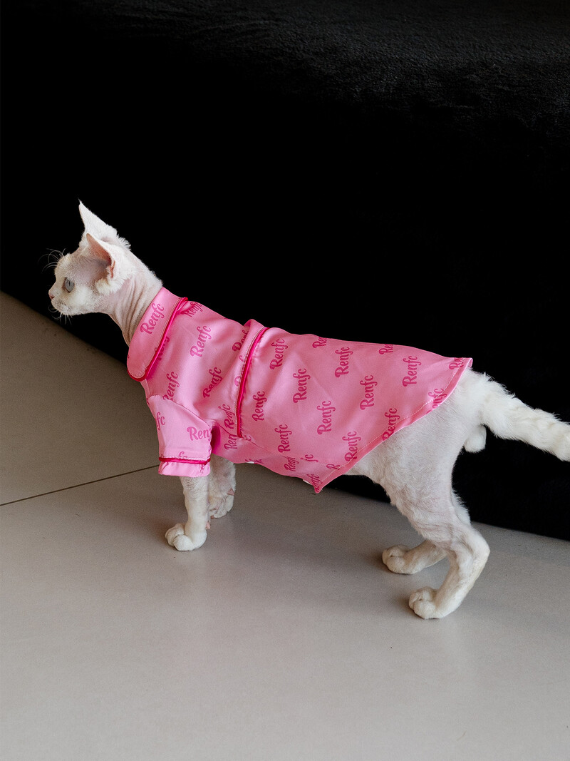 Sfinkso katės drabužiai Liemenės apatiniai rožiniai miela medvilninė pižama Vasariniai ploni beplaukių kačių drabužiai Devono kačių drabužių kačių tiekėjas