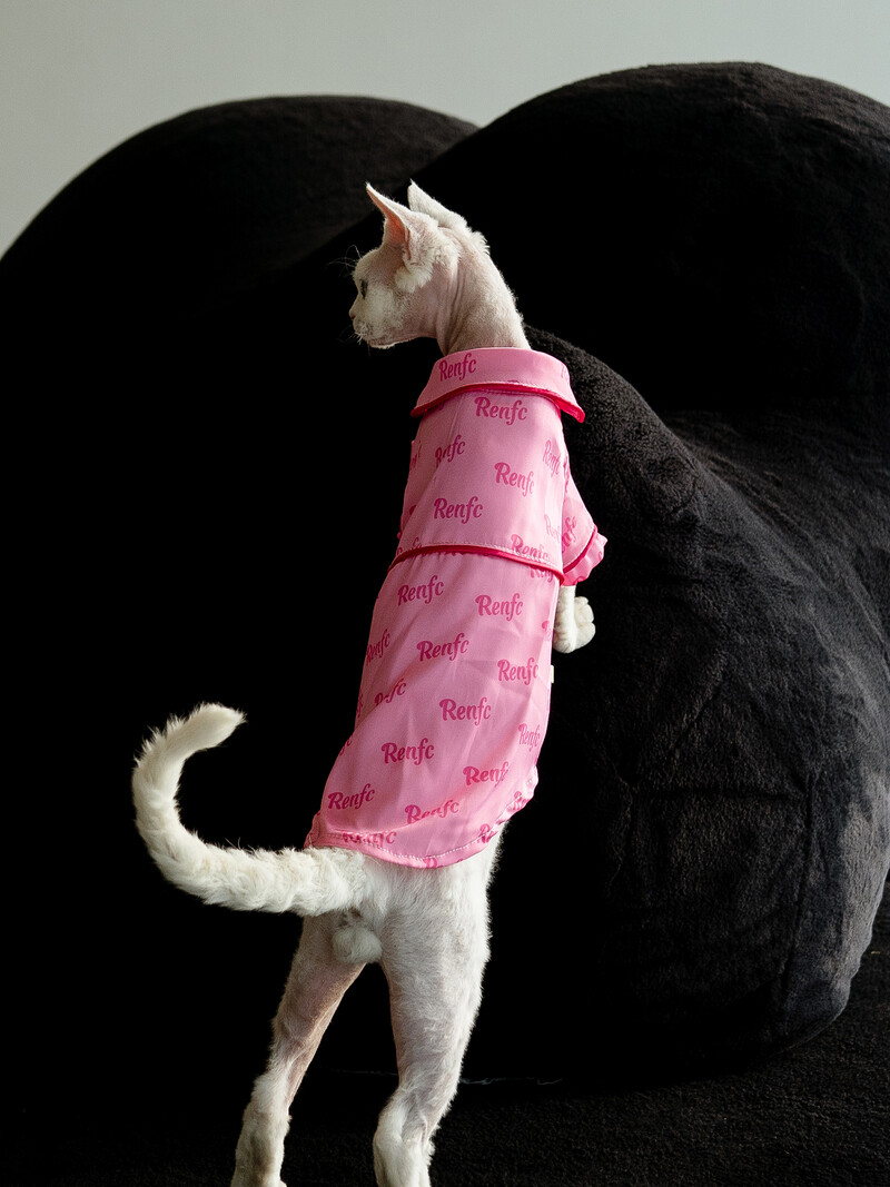 Sfinkso katės drabužiai Liemenės apatiniai rožiniai miela medvilninė pižama Vasariniai ploni beplaukių kačių drabužiai Devono kačių drabužių kačių tiekėjas