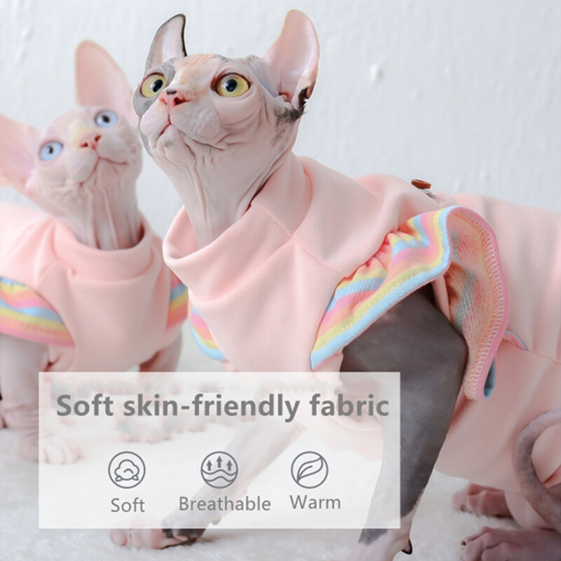 Haine de lux pentru pisici Sfinx Hanorace calde pentru cățeluși pentru câini de talie mică Costum elegant pentru pisoi Rochii de lux în curcubeu Îmbrăcăminte chihuahua