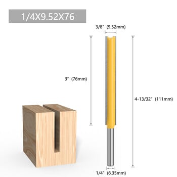 1/4 Handle Extended Straight Knife Double Edge Straight Knife Extended Trimming Knife Trimming Machine Head Manufacturer Direct Sales Woodworking Router