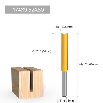 1/4 Handle Extended Straight Knife Double Edge Straight Knife Extended Trimming Knife Trimming Machine Head Manufacturer Direct Sales Woodworking Router