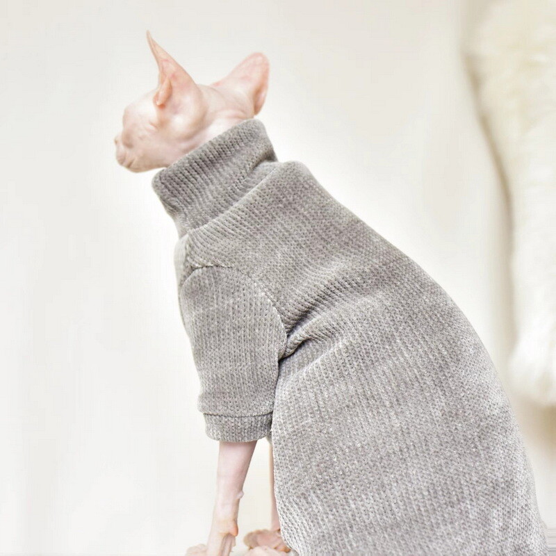 Drabužiai naminiams katėms Žieminiai šilti Sfinksas beplaukių kačių megztiniai megztiniai Minkšti laisvalaikio kačiuko drabužiai sfinksams Devon reksų katėms maskotai
