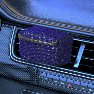 Scrumieră pentru mașină din cristal cu diamante, portabilă, cu priză de aerisire automată, tavă de scrumiere cu capac, agățată, accesorii decorative pentru mașină, pentru femei