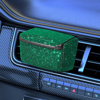 Scrumieră pentru mașină din cristal cu diamante, portabilă, cu priză de aerisire automată, tavă de scrumiere cu capac, agățată, accesorii decorative pentru mașină, pentru femei