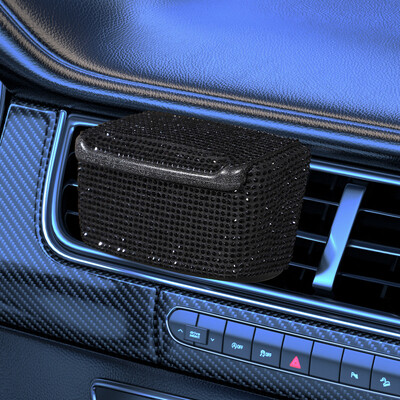 Scrumieră pentru mașină din cristal cu diamante, portabilă, cu priză de aerisire automată, tavă de scrumiere cu capac, agățată, accesorii decorative pentru mașină, pentru femei