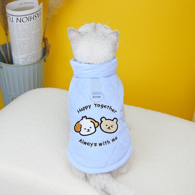 Žieminiai katės drabužiai Animacinių filmų raštas Šilti naminių gyvūnėlių paltai Kačiuko Sfinkso katės drabužiai Ropa Mascota