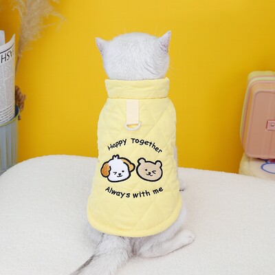 Žieminiai katės drabužiai Animacinių filmų raštas Šilti naminių gyvūnėlių paltai Kačiuko Sfinkso katės drabužiai Ropa Mascota