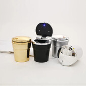 Scrumieră universală pentru mașină cu lumini LED, cu capac, mașină acoperită cu personalitate creativă, în interiorul mașinii Scrumieră auto multifuncțională