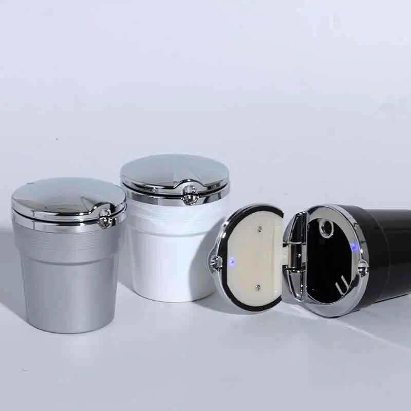 Scrumieră universală pentru mașină cu lumini LED, cu capac, mașină acoperită cu personalitate creativă, în interiorul mașinii Scrumieră auto multifuncțională