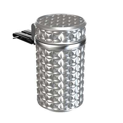 Scrumieră de mașină din oțel inoxidabil cu capac inodor Lumină LED albastră Mini coș de gunoi Suport pentru pahare portabil cu auto-stingere pentru călătorii