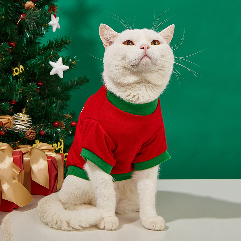Ziemassvētku sfinksa kaķu suņu veste kreklu festivāls Mājdzīvnieku apģērbi kaķiem Katten Garfield maskotas Kostīmu apģērbs camisetas para gatos