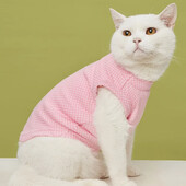 Haine pentru animale de companie drăguț, dulce, culoare pură, model în carouri, primăvară, vară, respirabil, moale, ușor de purtat, costume pentru pisici pentru câini, toate mărimile, haine pentru animale de companie