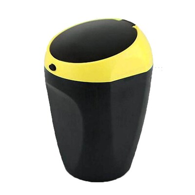 1 gab. Dzeltens/zils augstas temperatūras pogas tipa universāls pelnu trauks automašīnai ar vāku, piekarināmu izeju Creative pelnu trauks 11x7cm