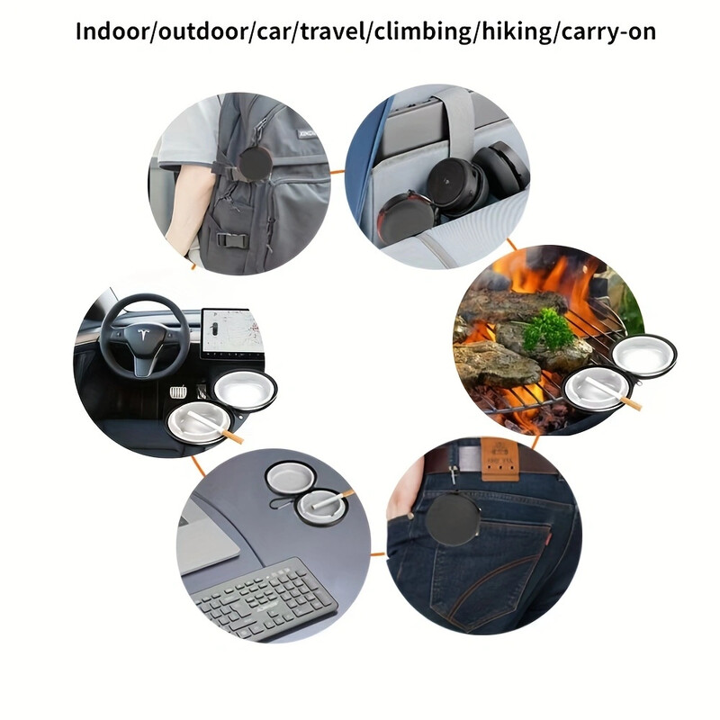 Āra pārgājienu ceļojumu pārnēsājams pelnu trauks, izturīgs pret augstu temperatūru, vairāku krāsu opcijas