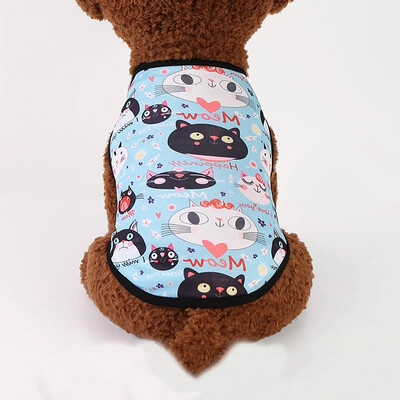 Vasaros sfinkso katės drabužiai Mieli spausdinti augintinio liemenės marškinėliai katėms Gotas Kitten Kedi marškinėliai maskotai šunų drabužiai ropa para gato