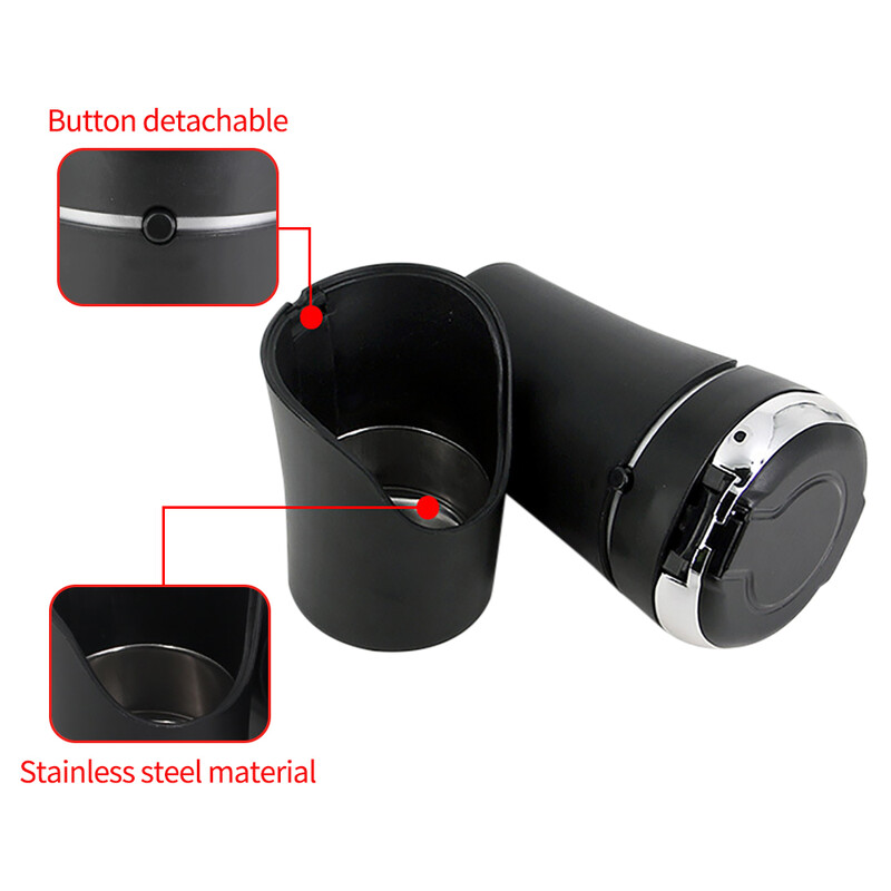 Automobilio peleninė su dangteliu Automobilio peleninė Nuimamas cigarečių žiebtuvėlis su LED šviesa Creative Daugiafunkcinis automobilio puodelių laikiklis peleninė
