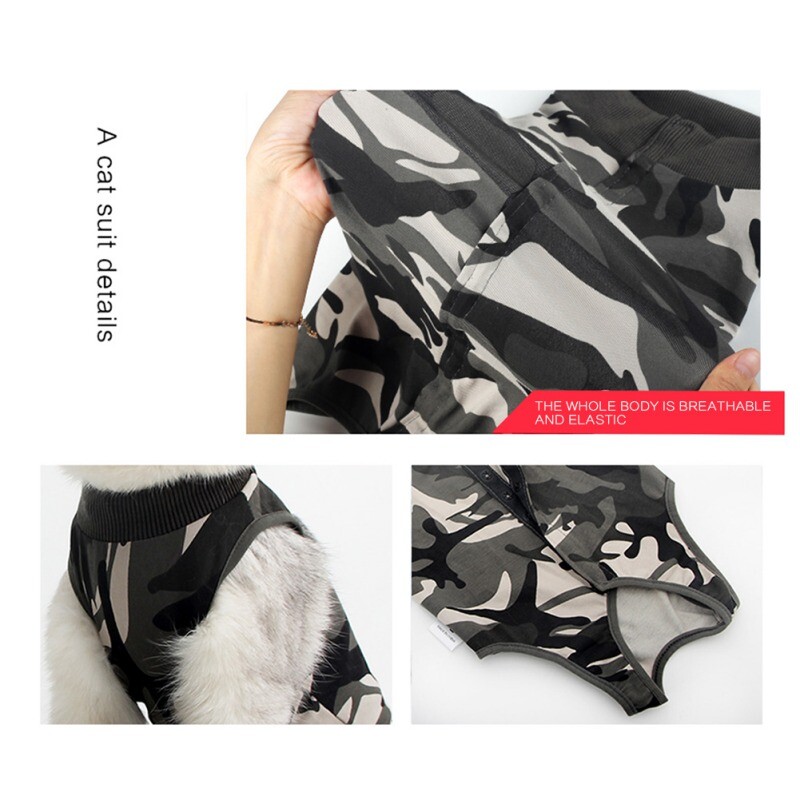 Profesionalus katės atkūrimo kostiumas nuo pilvo žaizdų ar odos ligų katėms ir šunims po operacijos Dėvėkite pižamos kostiumą