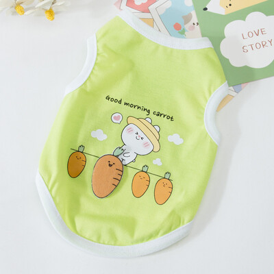 Multfilmas jaukas kucēnu drēbes maziem suņiem Pavasara brīvā laika kaķa kostīms kaķēnu apdrukai Mājdzīvnieku drēbes maziem suņu vestēm