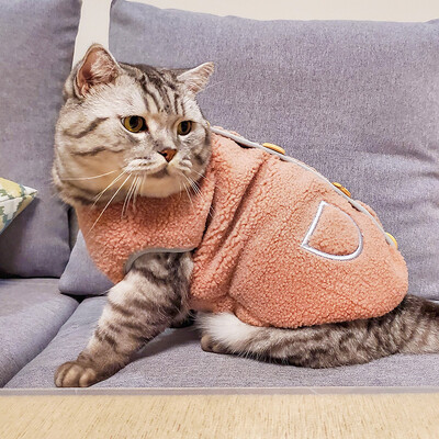 Új macska dzseki őszi téli cicakabát meleg polár kisállatruházat fa csatos szegélyű mellény mellény macskáknak kis háziállatok