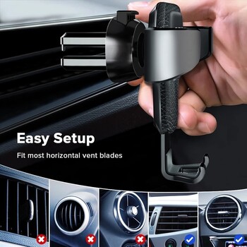 Универсален Gravity Auto Phone Holder Car Air Vent Clip Mount Стойка за мобилен телефон Стойка за мобилен телефон Поддръжка за iPhone 14 за Xiaomi