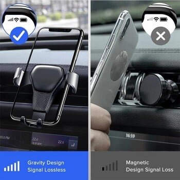 Универсален Gravity Auto Phone Holder Car Air Vent Clip Mount Стойка за мобилен телефон Стойка за мобилен телефон Поддръжка за iPhone 14 за Xiaomi