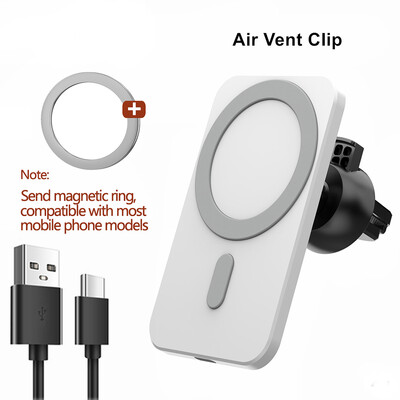 Încărcător magnetic de mașină fără fir pentru Macsafe pentru iPhone 12 13 14 15 Pro Max Mini aerisire Suport telefon mașină Stand Încărcare rapidă a mașinii