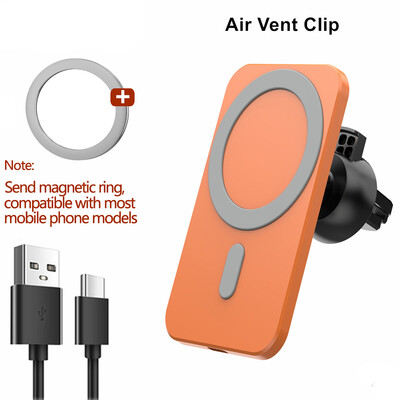 Încărcător magnetic de mașină fără fir pentru Macsafe pentru iPhone 12 13 14 15 Pro Max Mini aerisire Suport telefon mașină Stand Încărcare rapidă a mașinii