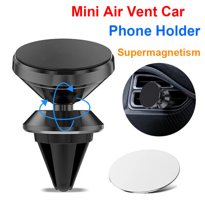 Магнитен държач за телефон за кола за iPhone Samsung S10 GPS 360-градусова навигация Air Vent Mont Стойка за стойка за мобилен телефон в кола