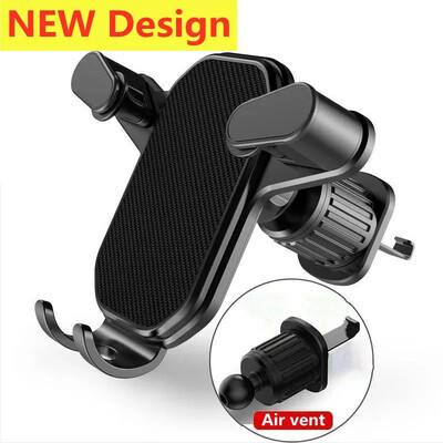 Automobilinio telefono laikiklio stovas Oro ventiliacija Gravity Car Mount GPS išmaniojo telefono mobiliojo elemento palaikymas automobilio laikiklyje, skirtas iPhone Samsung Xiaomi LG