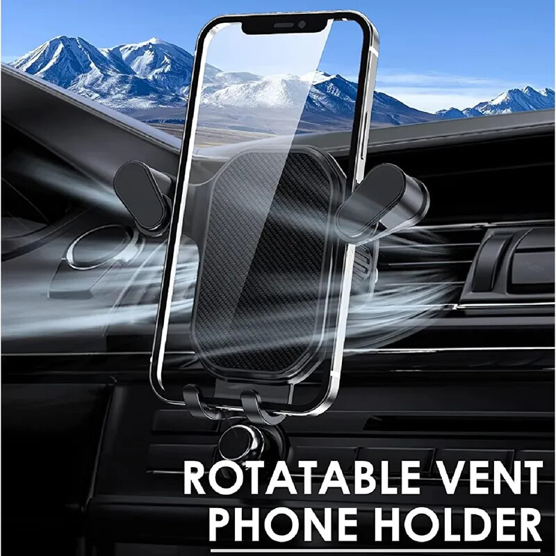 Automobilinio telefono laikiklio stovas Oro ventiliacija Gravity Car Mount GPS išmaniojo telefono mobiliojo elemento palaikymas automobilio laikiklyje, skirtas iPhone Samsung Xiaomi LG