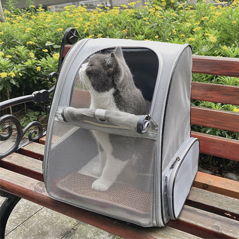 Kuprinė su naminiais gyvūnais, skirta mažoms katėms ir šunims, šuniukams, saugos ypatumai ir nugaros pagalvėlė, skirta kelionėms žygiams lauke