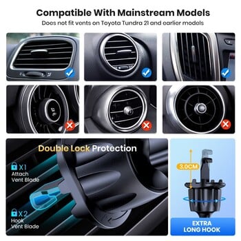 Gravity Car Phone Holder Автомобилен вентилационен отвор Hook Clip Mount Smartphone GPS Car Stand Bracket Support in Car For iPhone Samsung Huawei