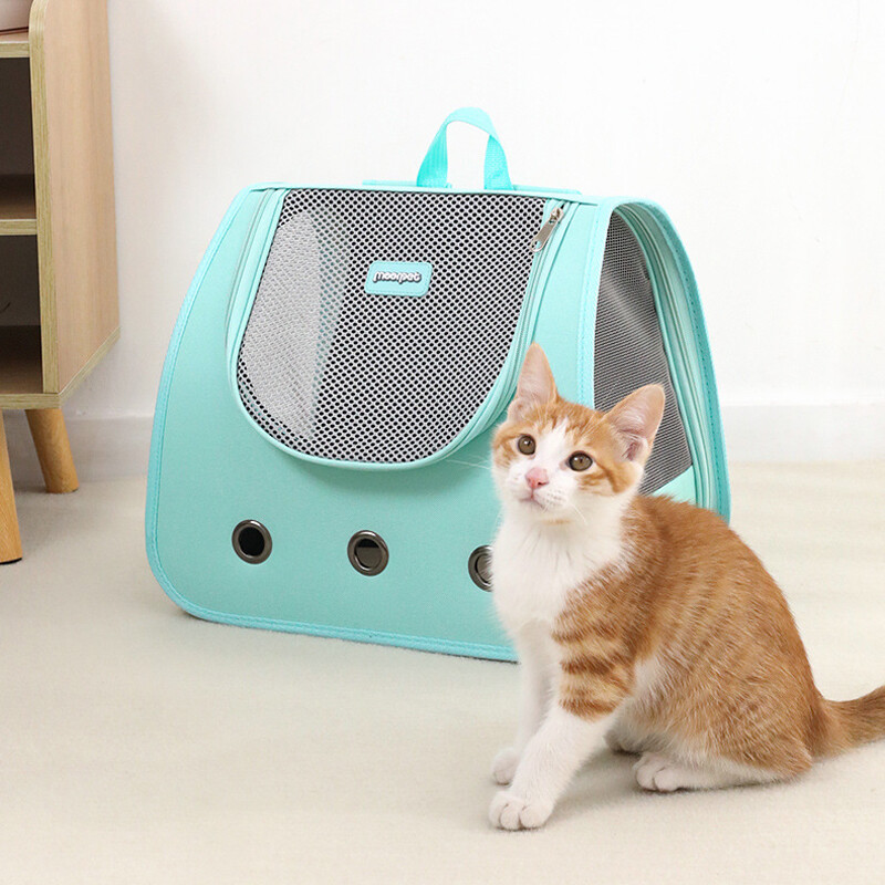 Lauko kelionių kačių kuprinės reikmenys Nešiojamas sulankstomas dvigubų pečių katės krepšys, kvėpuojantis šuniuko kuprinė, madinga ir naminių gyvūnėlių krepšys