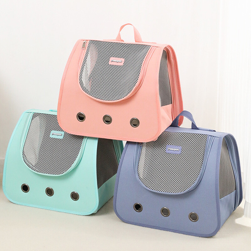 Lauko kelionių kačių kuprinės reikmenys Nešiojamas sulankstomas dvigubų pečių katės krepšys, kvėpuojantis šuniuko kuprinė, madinga ir naminių gyvūnėlių krepšys