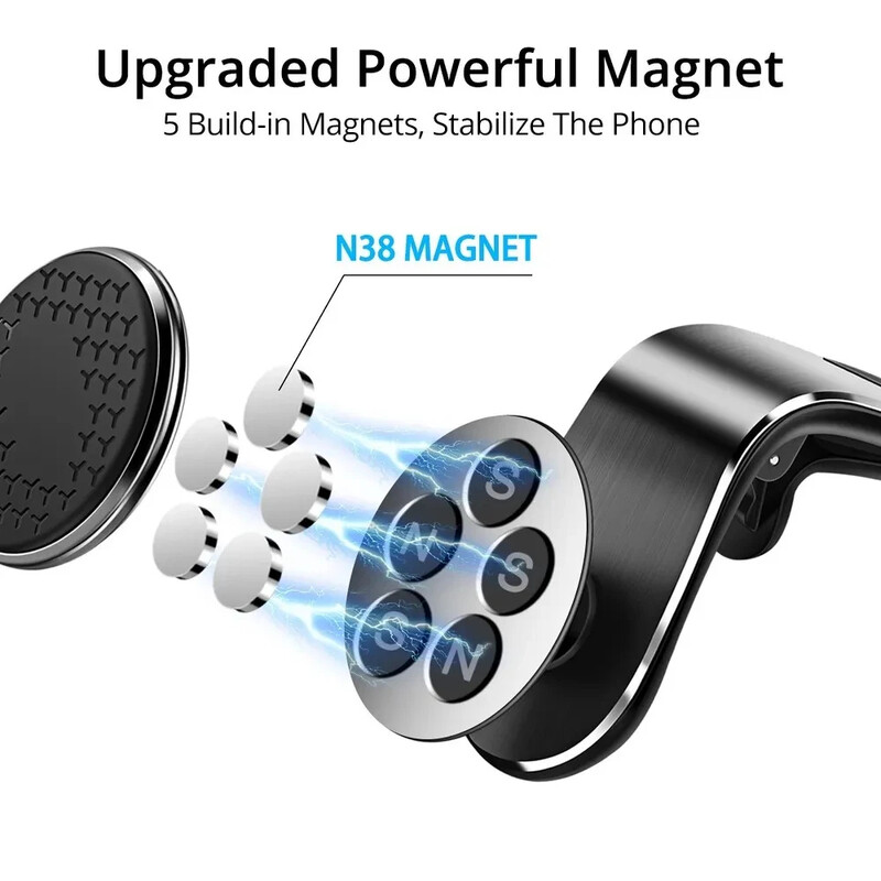 Suport magnetic pentru telefon auto Suport pentru ventilație Magnet Suport pentru mașină GPS Suport pentru telefon mobil în suport auto universal pentru iPhone Samsung