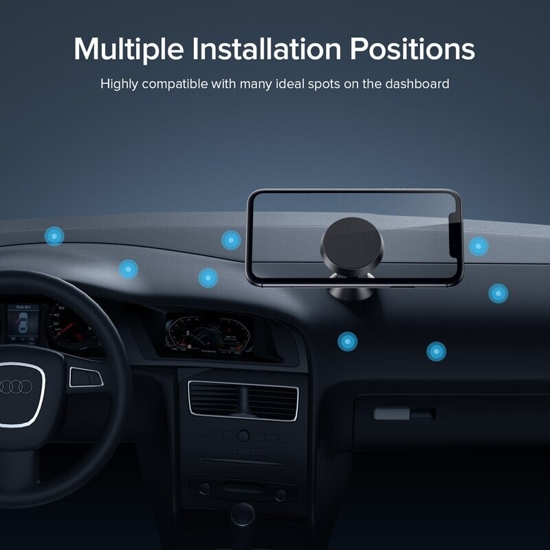 Universalus magnetinis automobilinio telefono laikiklio stovas skirtas iPhone Samsung Magnet Mount apvalaus automobilio laikiklio prietaisų skydelio mobiliojo telefono laikiklis