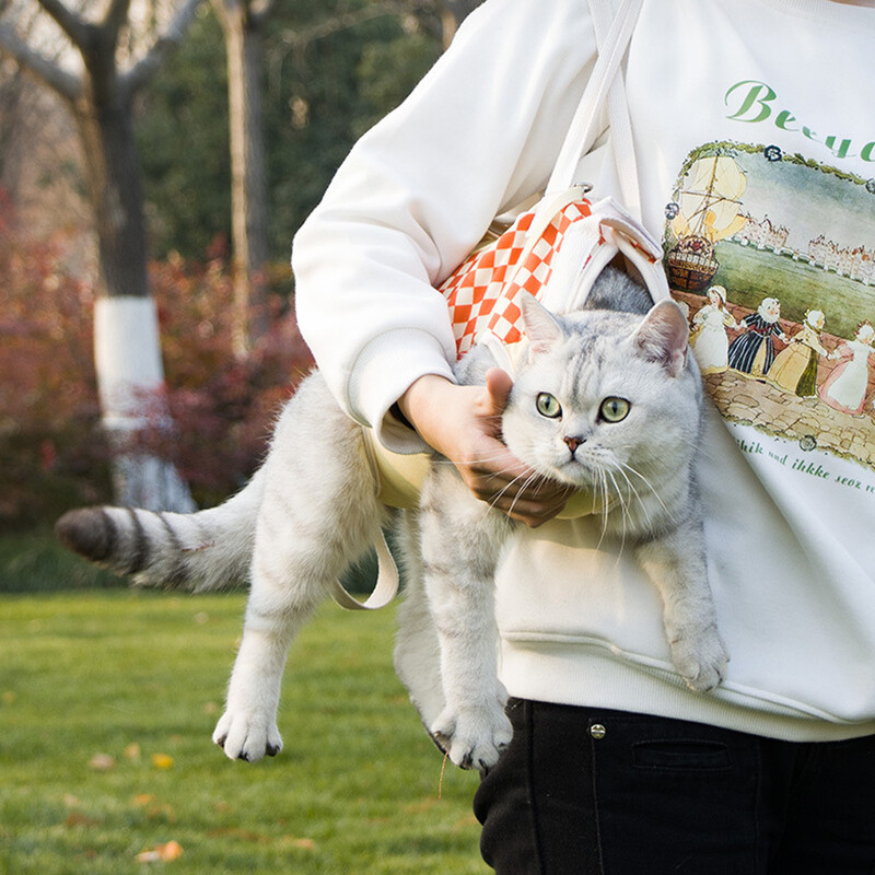 Kačių nešiojimo krepšys su keturiomis skylėmis kojoms Nešiojama miela naminių kačiukų vaikščiojimo rankinė Nešiojamas katės krepšys lauko kelionių nešiojimui