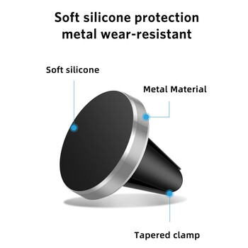 Магнитен държач за телефон за кола Монтиране на вентилационен отвор Смартфон Мобилна стойка Скоба Cell GPS Поддръжка в кола за iPhone Xiaomi Mi Samsung LG