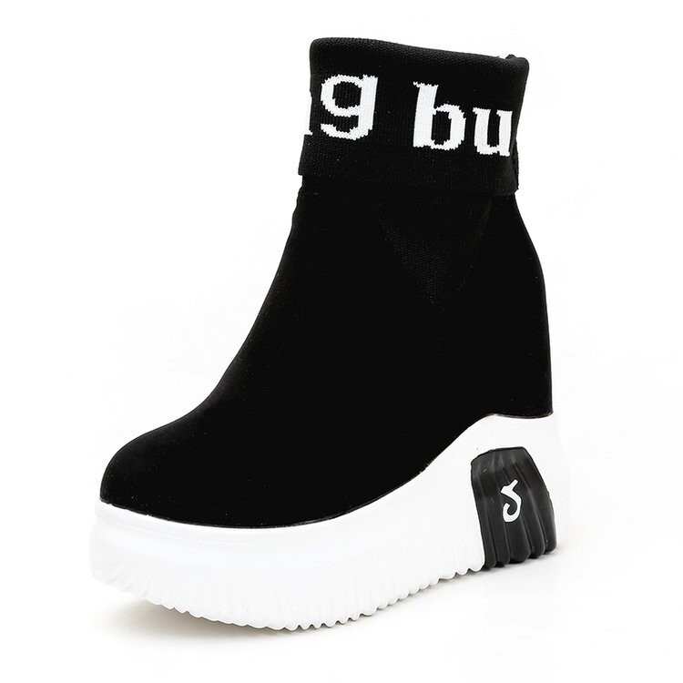 Pārrobežu rudens un ziemas jauni modes korejiešu stila apaļie zābaki ar moderniem, ikdienas lieliem zamšādas sieviešu zābakiem.