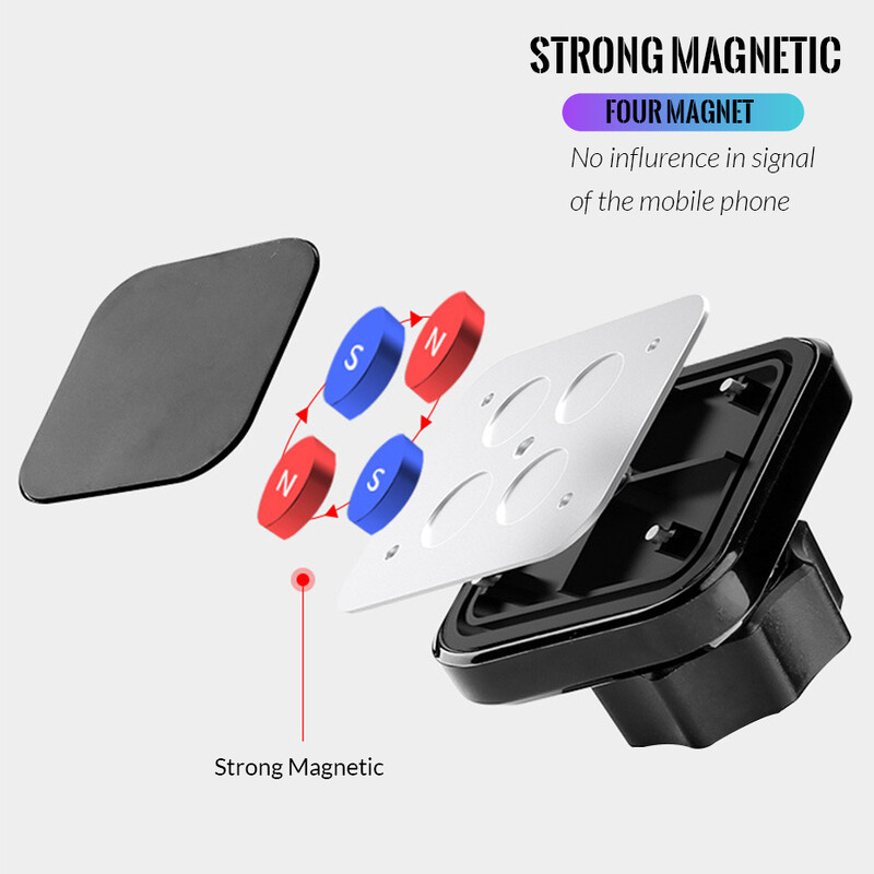 360 laipsnių automobilio magneto mobiliojo telefono laikiklis, skirtas iPhone GPS išmaniojo telefono automobilinio telefono laikiklio tvirtinimo stovo palaikymui Xiaomi