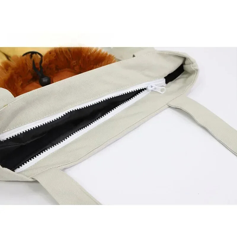 mali lav mačka torba Torbica na rame Dijagonalna križna torbica Mali ljubazni pas Životinja Crtić Platnene torbe za kućne ljubimce Ženske i dječje torbe