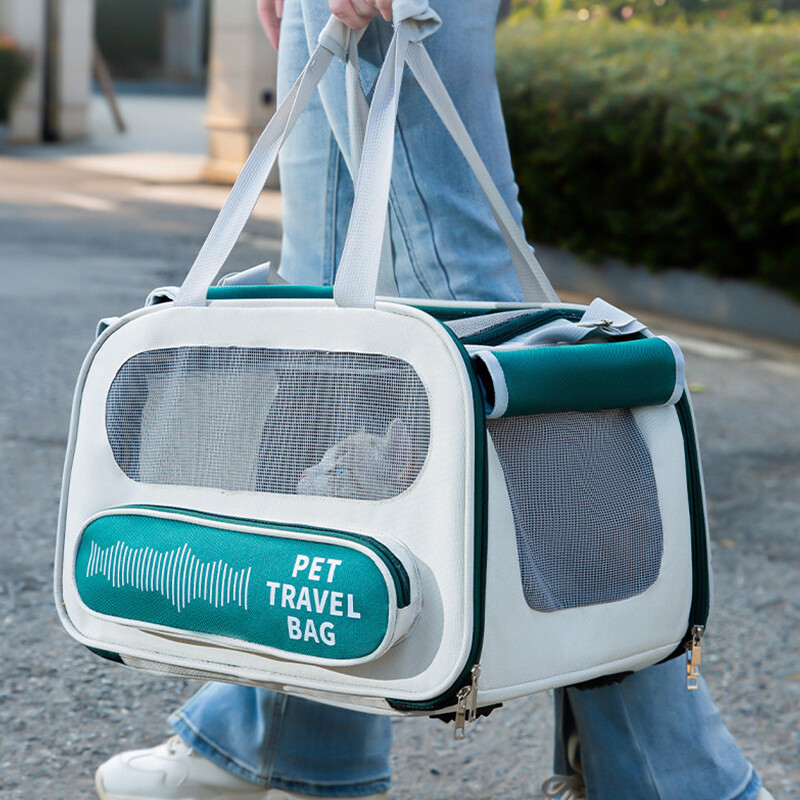Geantă de transport pentru pisici pentru animale de companie Geantă pliabilă de transport pentru animale de companie, în aer liber, pentru câini de talie mică, mijlocie, pisici, saci de umăr pentru pisoi respirabil, articole pentru animale de companie