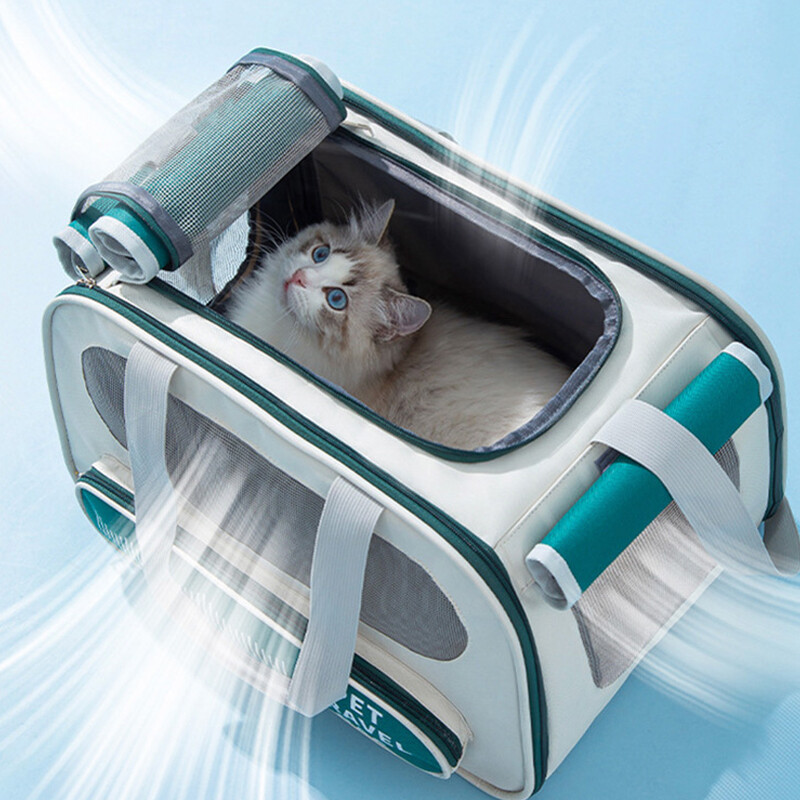 Geantă de transport pentru pisici pentru animale de companie Geantă pliabilă de transport pentru animale de companie, în aer liber, pentru câini de talie mică, mijlocie, pisici, saci de umăr pentru pisoi respirabil, articole pentru animale de companie